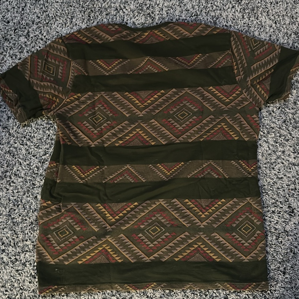 Roark 100% Organic Cotton Green Patterned Shirt with front pocket. Size L. - Picture 7 of 8